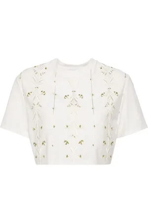 Giambattista Valli Embroidered cotton croped top
