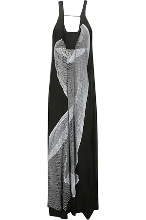 Victoria Beckham Contorted-net sleeveless maxi dress