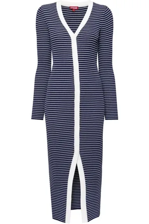 Staud Shoko striped ribbed dress