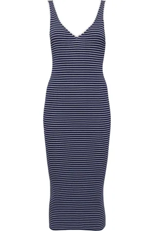 Staud Dana striped ribbed dress