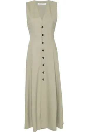 Serafini Flared V-neck midi dress