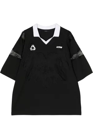 pushBUTTON Lace-panelled T-shirt