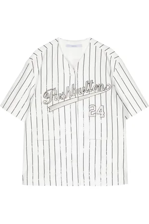 pushBUTTON Logo-print striped T-shirt