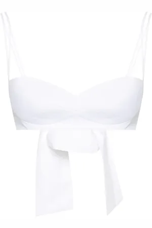MAGDA BUTRYM Rose appliqué cropped top