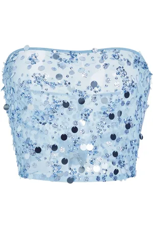 Retrofete Venus sequinned cropped top