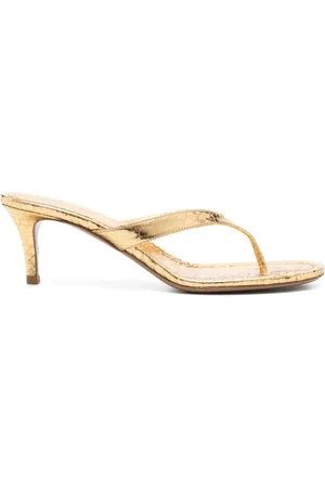 PARIS TEXAS 65mm metallic-leather mules