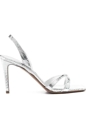 PARIS TEXAS 95mm metallic-leather sandals