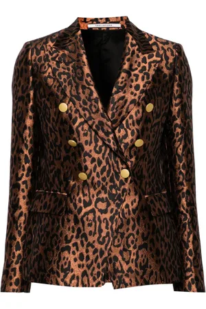 TAGLIATORE Leopard-print double-breasted blazer