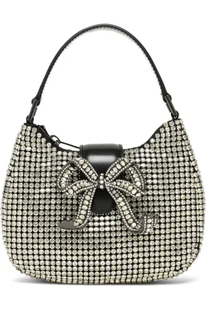 Self-Portrait Crystal-embellished bow-detail tote bag