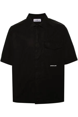 Stone Island Logo-print crinkled shirt