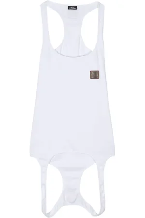 Olly Shinder Logo-patch double-end cotton tank top
