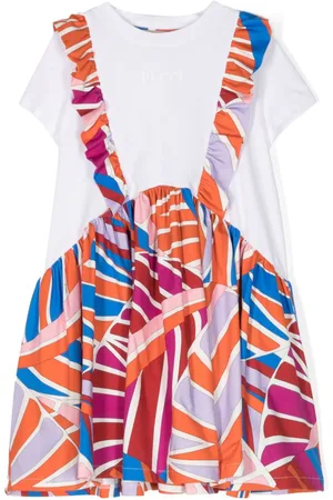 PUCCI Junior Geometric-print cotton-blend dress