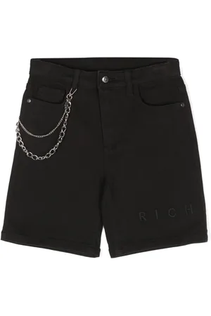 John Richmond Logo-embroidered denim shorts