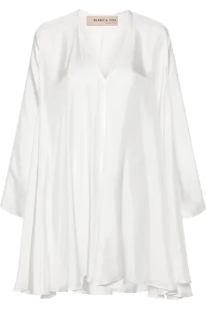 BLANCA V-neck silk minidress