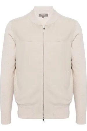 N.PEAL Portland panelled bomber jacket