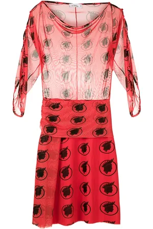 AMIR SLAMA Tulle printed dress