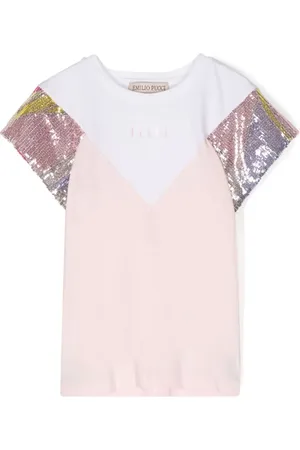 PUCCI Junior Logo-print cotton blend T-shirt