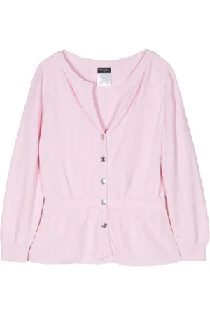 CHANEL 2000s CC-buttons cotton cardigan