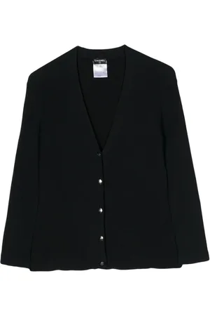 CHANEL 2008 logo-buttons cotton cardigan