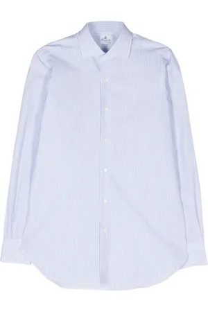 Finamore Halo-stripe cotton shirt
