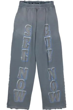 Balenciaga Slogan-print cotton track pants
