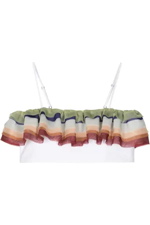 Rosie Assoulin Stripe-print ruffle top