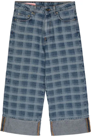 Molly Goddard Check-print wide-leg jeans