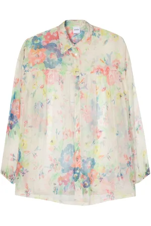 Aspesi Floral-print crepon shirt