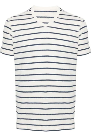 Majestic Striped V-neck T-shirt