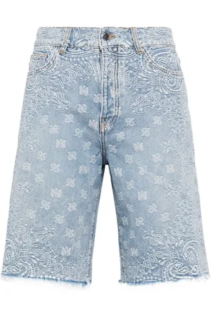AMIRI Bandana-jacquard denim shorts