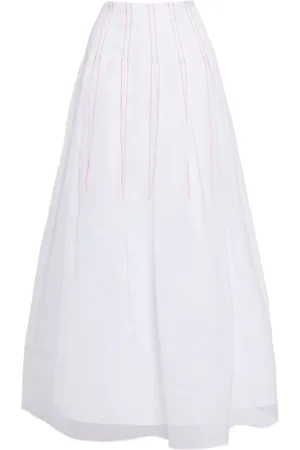 Rosie Assoulin Contrast thread-detail cotton midi skirt