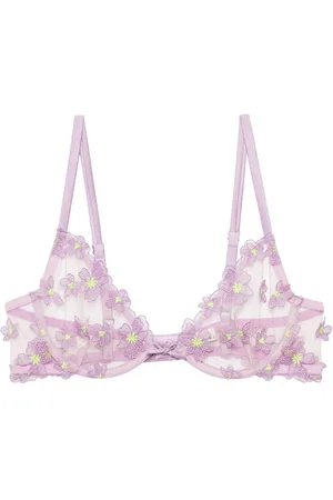 FLEUR DU MAL Petal embroidered demi bra