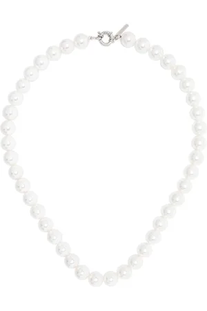 Ernest W. Baker Logo-plaque pearl necklace
