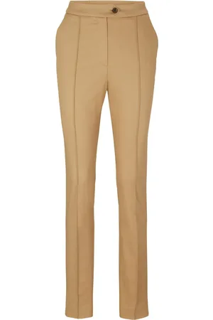 HUGO BOSS Pressed-crease slim-cut trousers