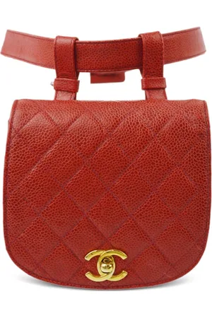 CHANEL 1990 CC turn-lock diamond-quilted belt bag