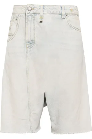 R13 Twister asymmetric denim shorts