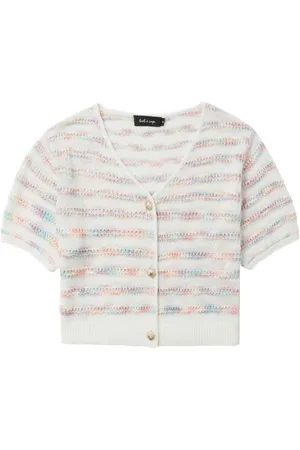 tout a coup Striped cropped cardigan