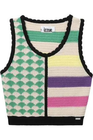 Izzue Panelled cotton cropped top