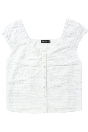 tout a coup Ruffled lace crop top