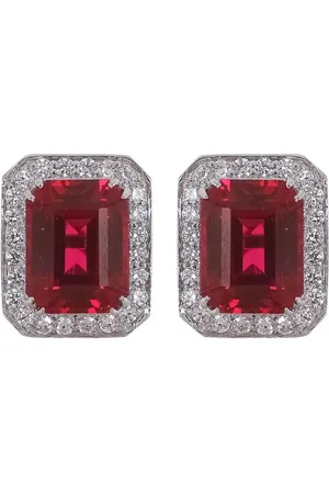 FANTASIA BY DESERIO CZ EMERALD CUT EARRINGS