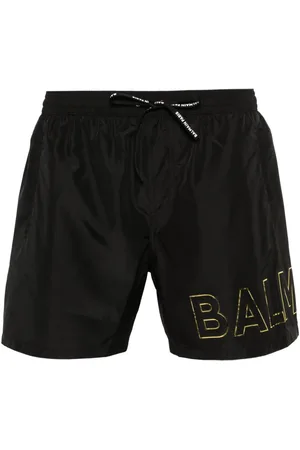Balmain Embossed-logo swim shorts