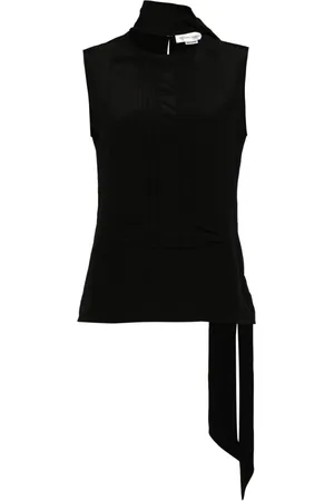 Victoria Beckham Scarf-detail silk tank top