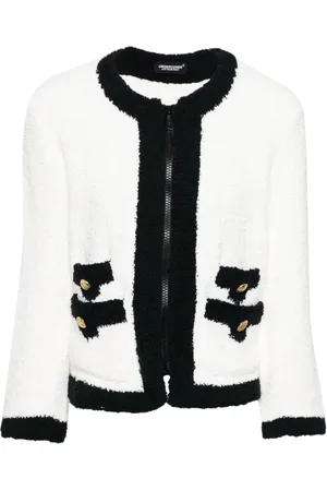 UNDERCOVER Contrasting-trim bouclé jacket