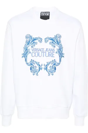 VERSACE Logo-print cotton sweatshirt