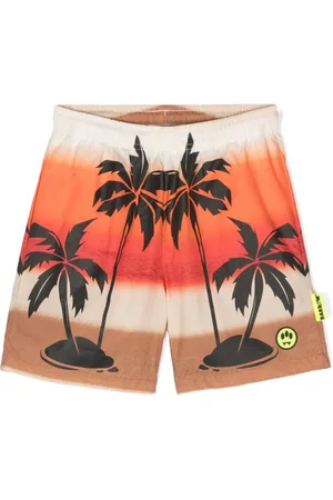 BARROW Palm tree-print deck shorts