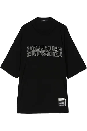 UNDERCOVER Slogan-embroidered cotton T-shirt