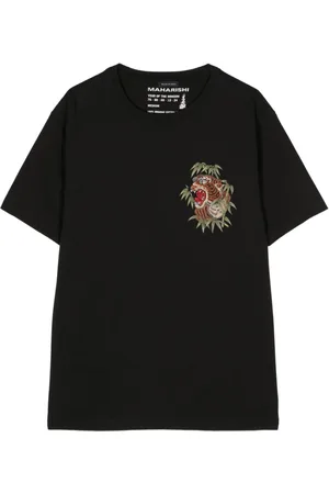 Maharishi Tiger-embroidered organic cotton T-shirt