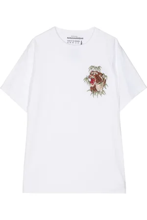 Maharishi Tiger-embroidered cotton T-shirt
