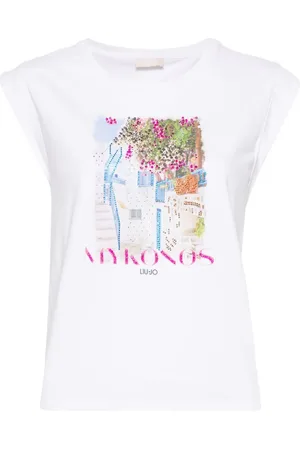 Liu Jo Bead-embellished graphic-print tank top