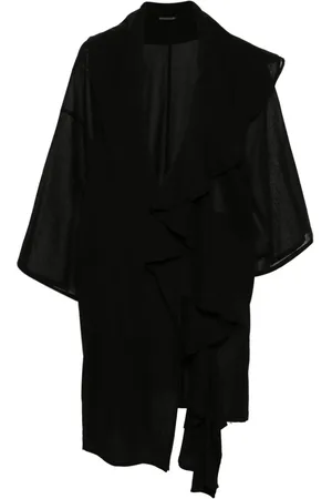 YOHJI YAMAMOTO Textured draped midi coat